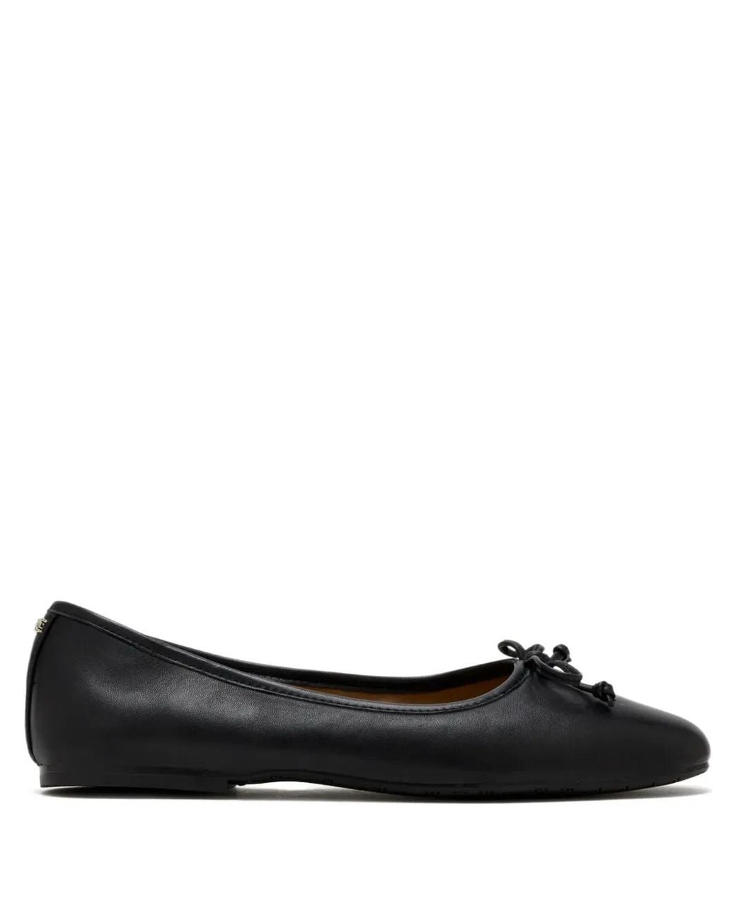 Sam Edelman Black Bow -Detail Leather Ballet Flats