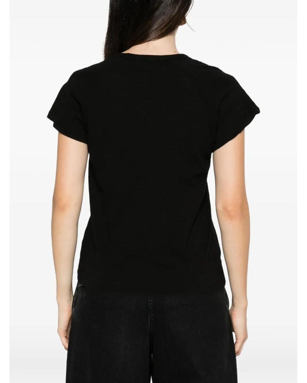 Bobi Black Raglan Cap-Sleeve T-Shirt
