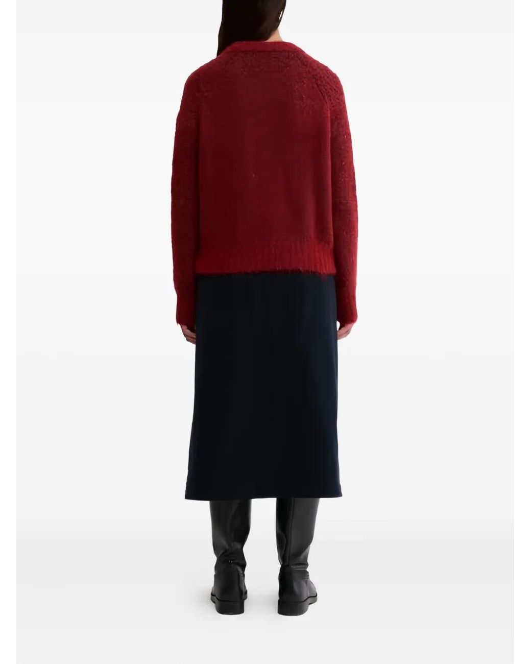 Aspesi Red V-Neck Sweater