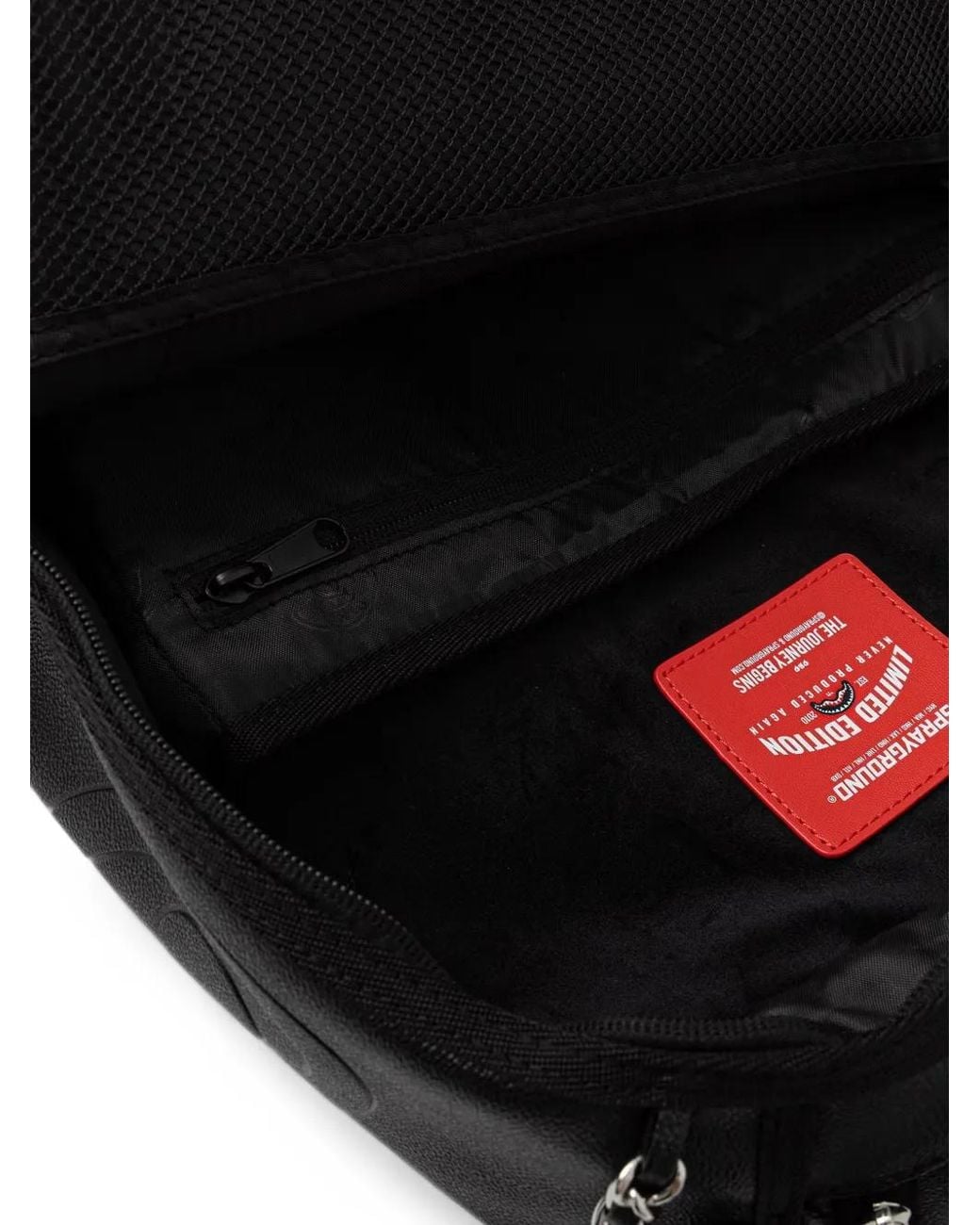Sprayground Black Chain-Trimmed Backpack