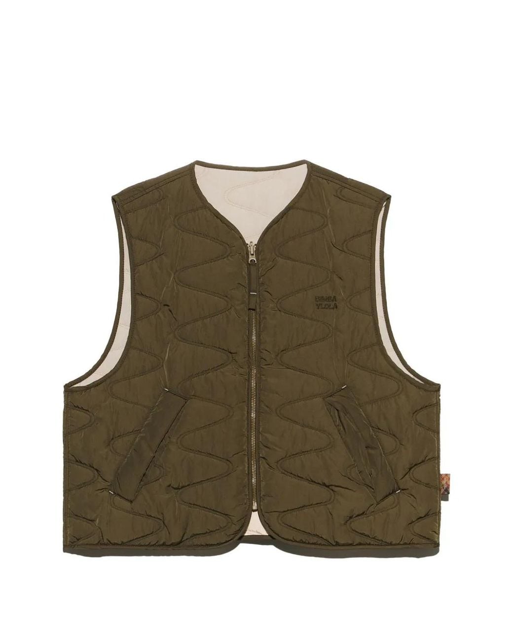 Bimba Y Lola Green Khaki Reversible Padded Vest