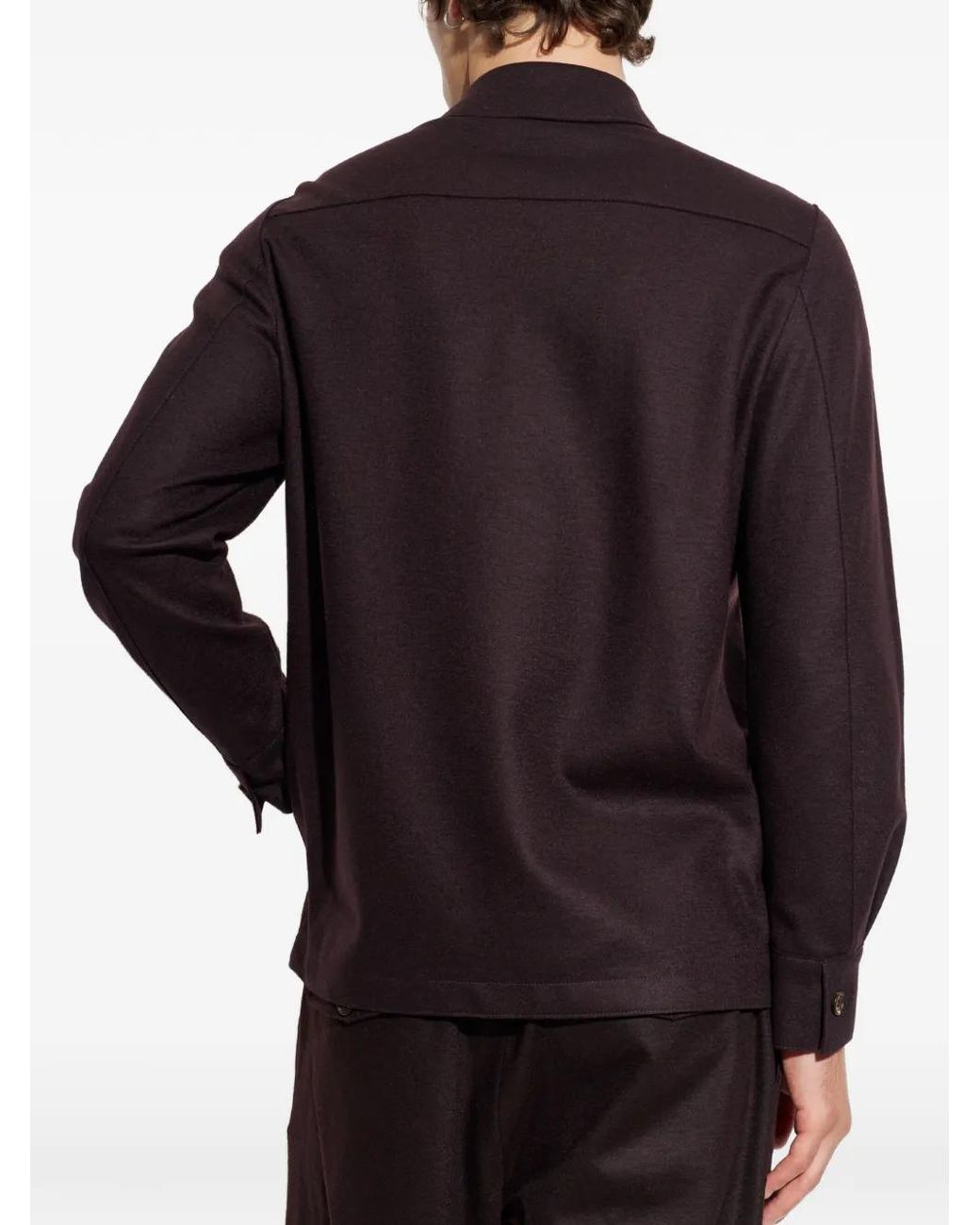 Eleventy Purple Pocket-Detail Shirt for men
