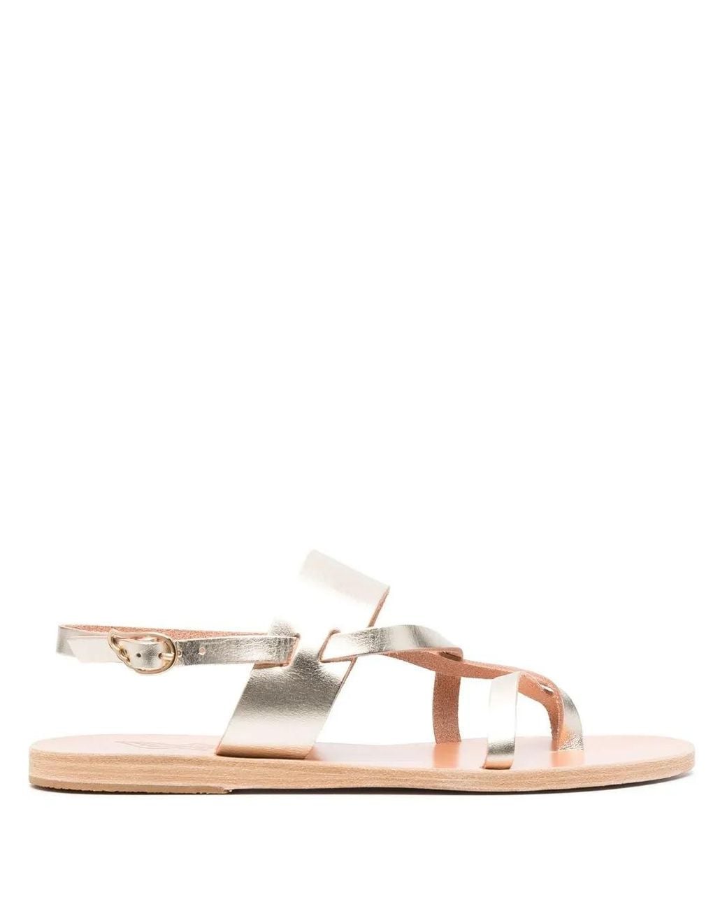 Ancient Greek Sandals Natural Alethea Metallic-Effect Sandals