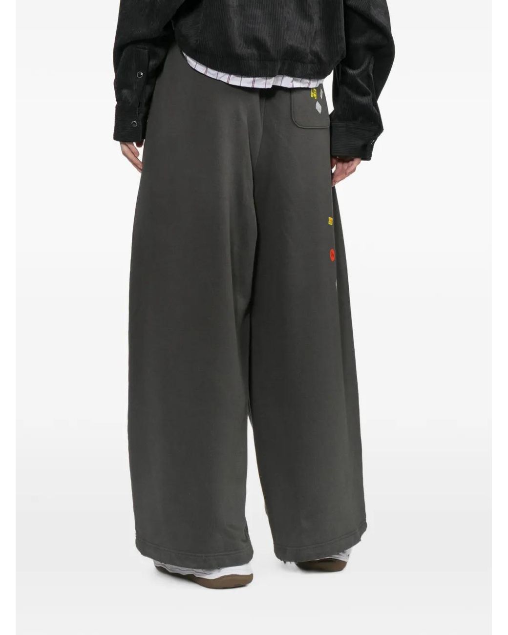 Maison Mihara Yasuhiro Gray Price-Tag Sticker Printed Wide Sweatpants