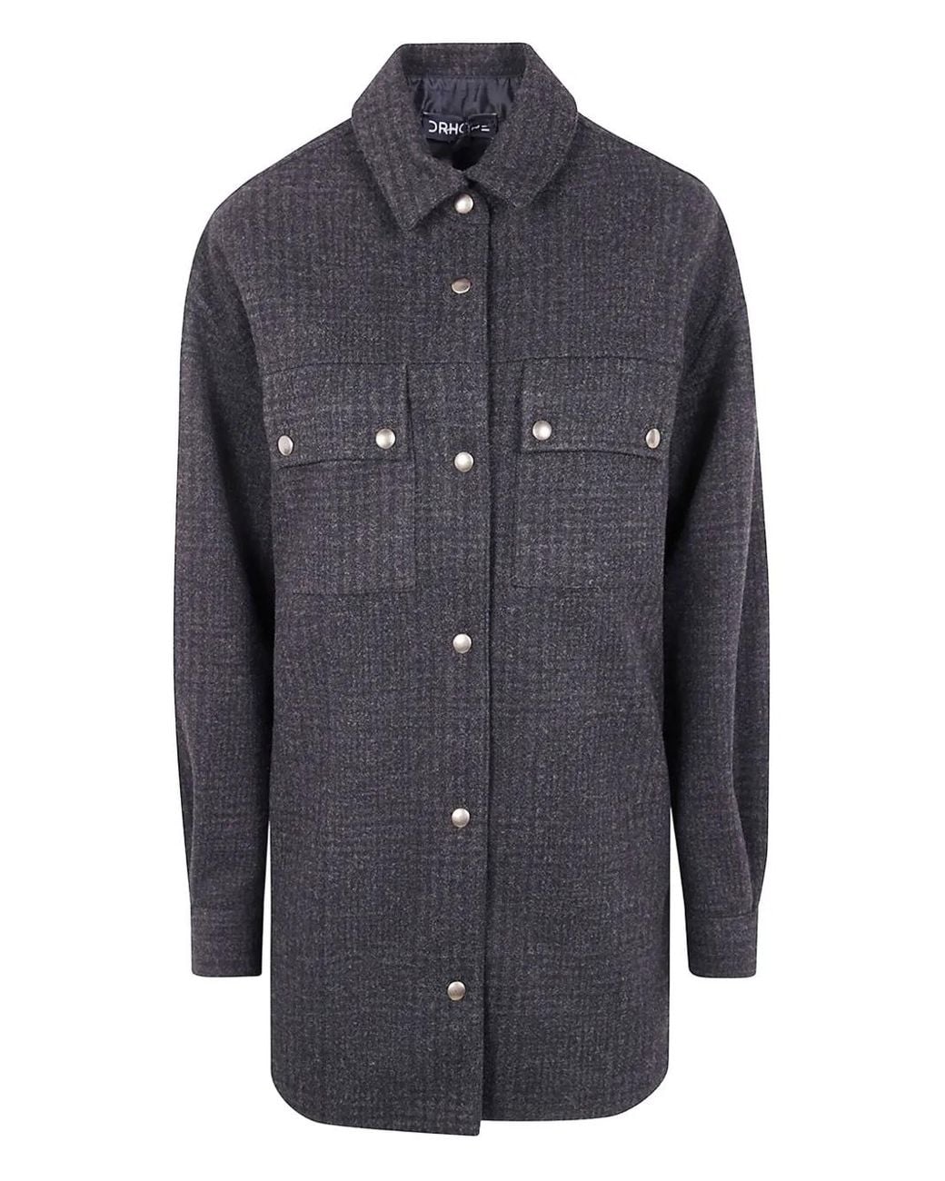 DR. HOPE Blue Button-Fastening Check-Print Jacket