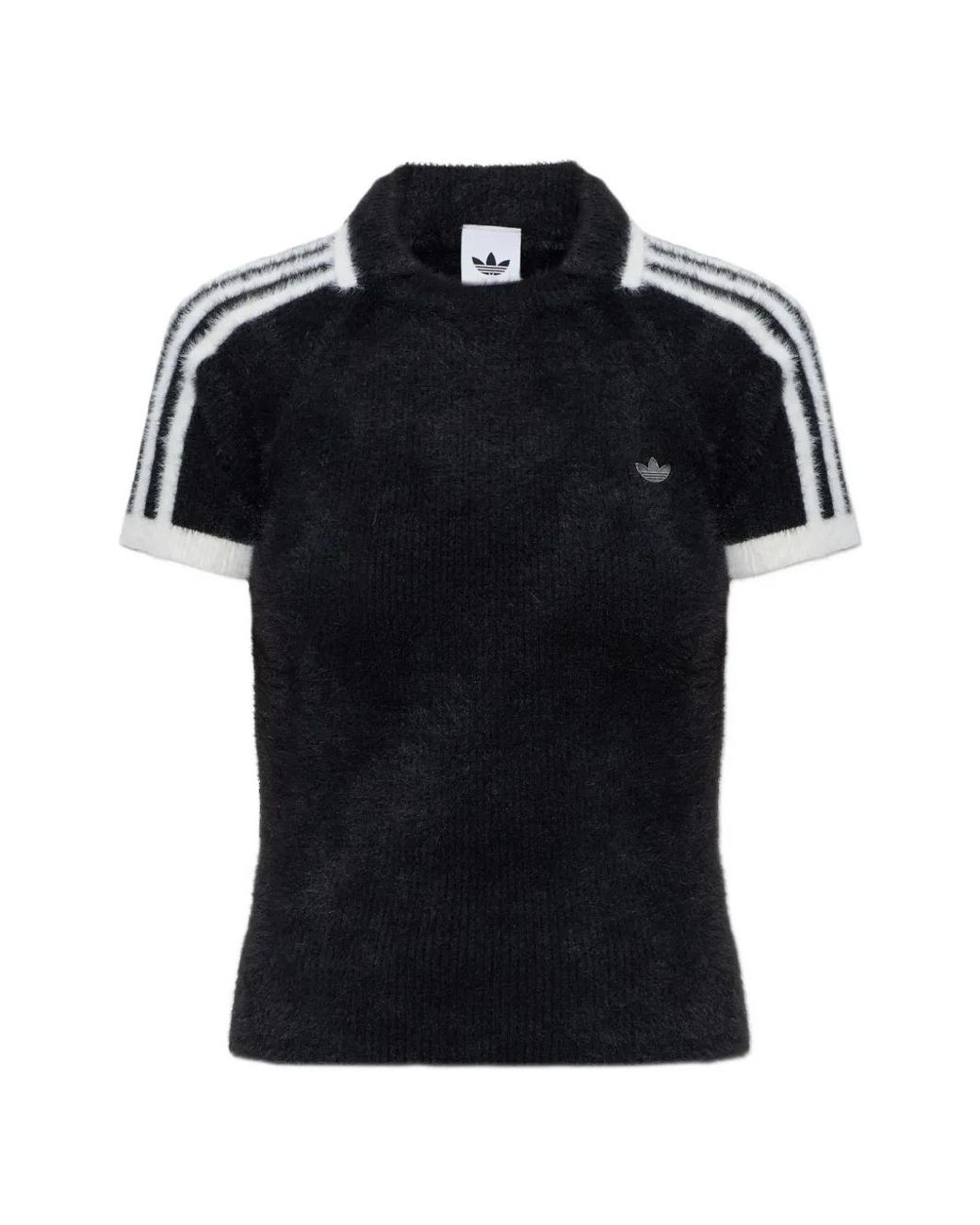 Adidas Black Polo Cali À Rayures