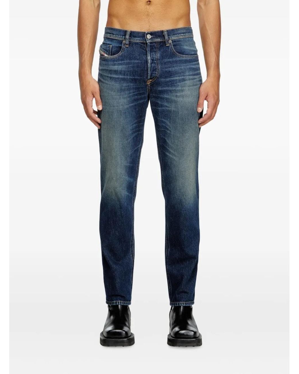 DIESEL Blue Faded Jeans for men