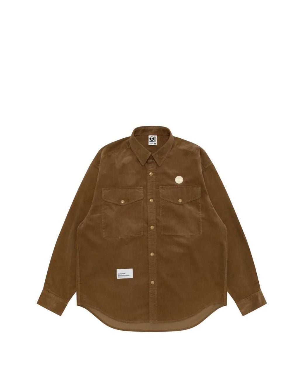 Aape By A Bathing Ape Brown Corduroy Logo-Embroidered Shirt for men