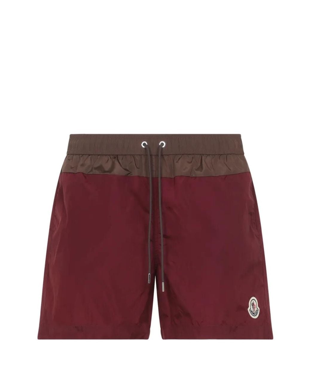Moncler Red Drawstring-Waist Swim Shorts for men