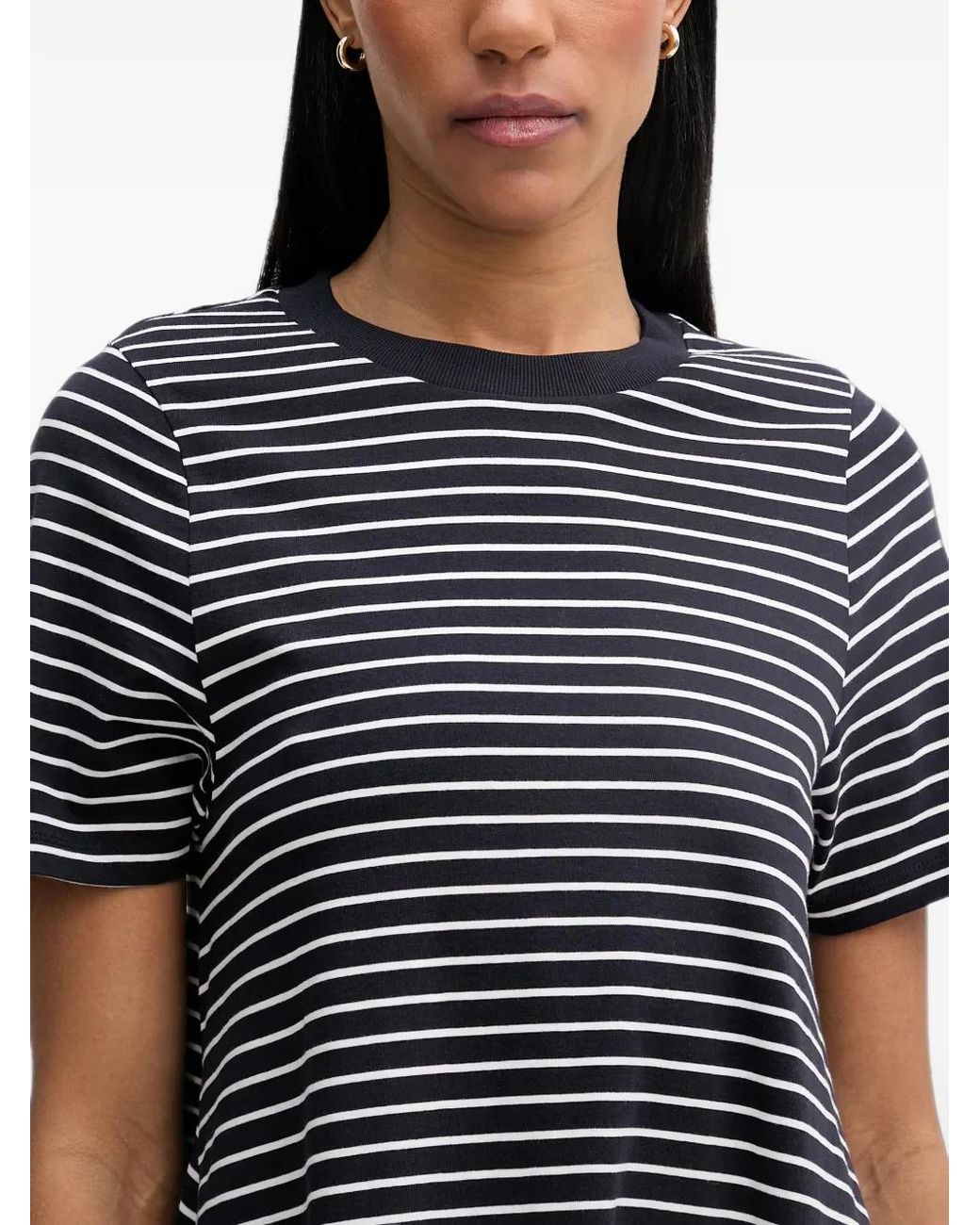 Marc O' Polo Blue Striped Short-Sleeve Mini Dress