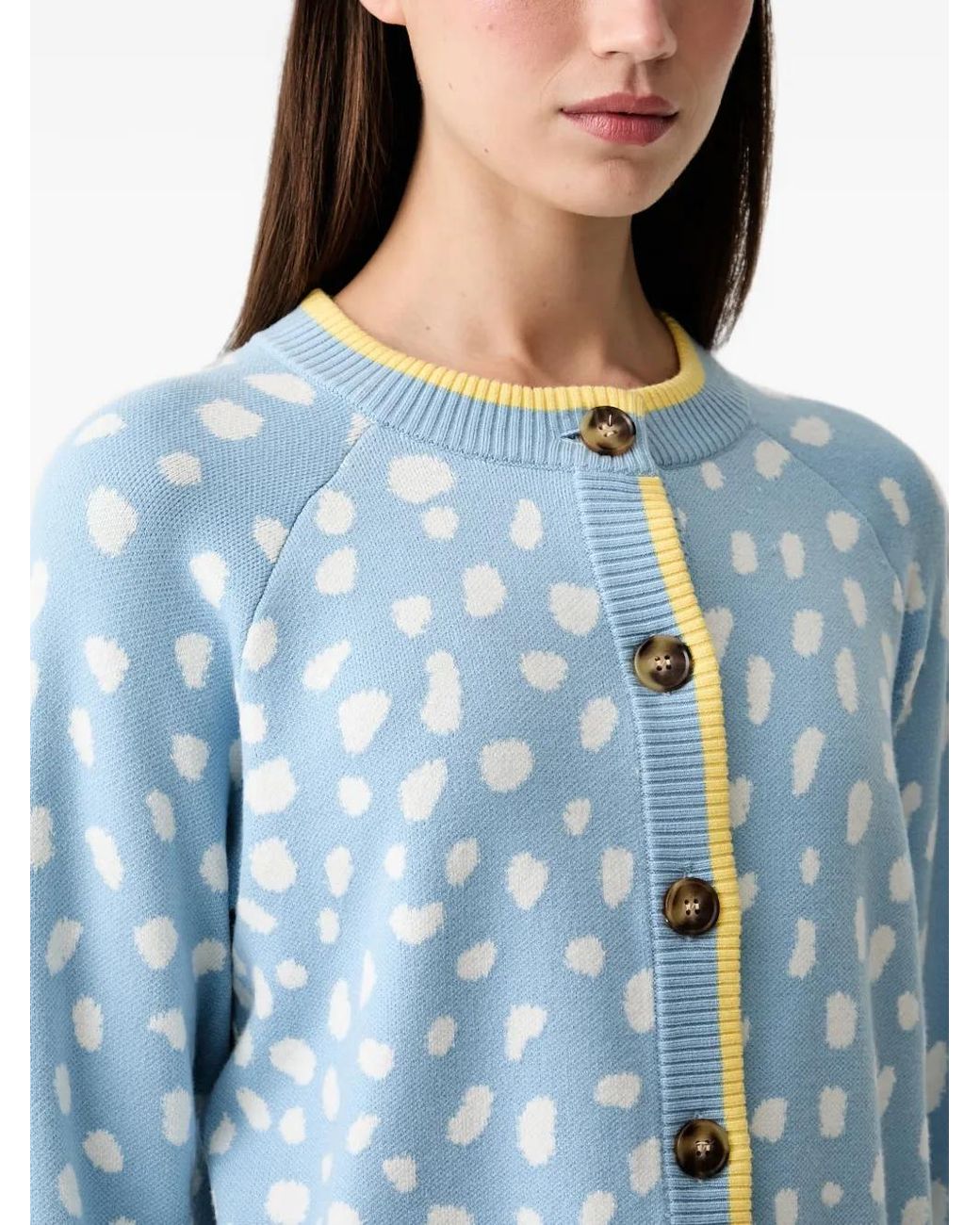 Never Fully Dressed Blue Cardigan À Pois