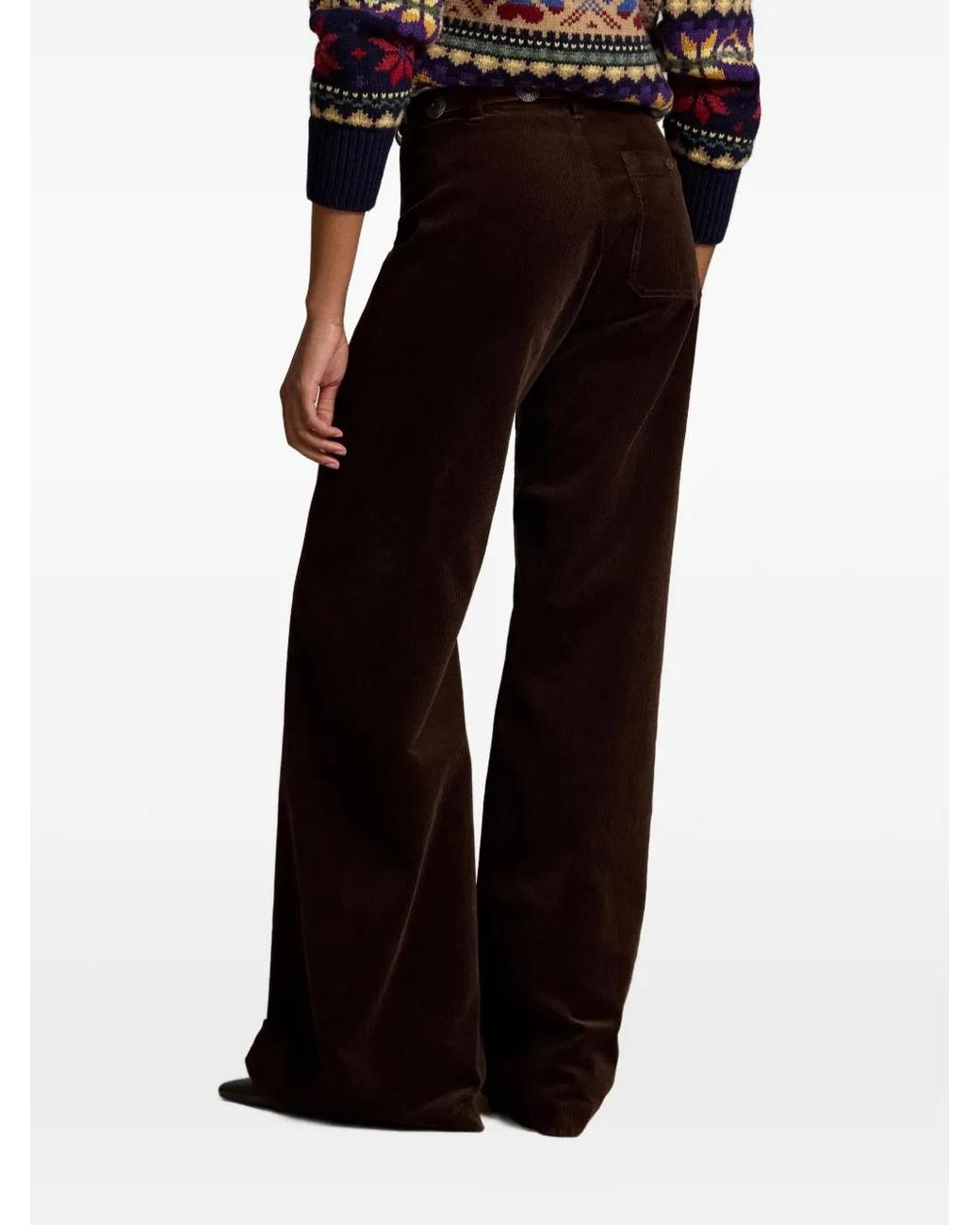 Polo Ralph Lauren Black Pantalon En Velours Côtelé À Coupe Ample