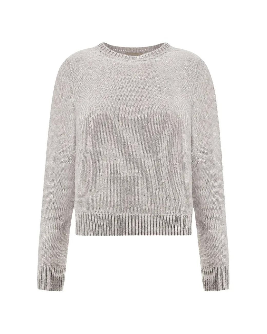 Paul & Shark White Sequin-Embellished Crew-Neck Sweater