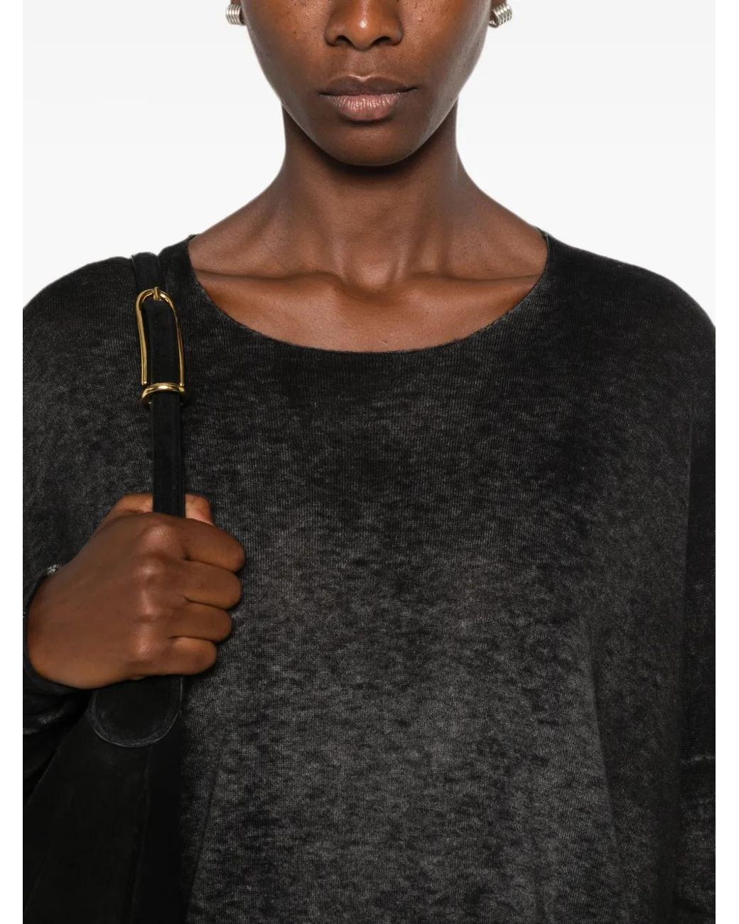 Avant Toi Black Faded-Effect Sweater