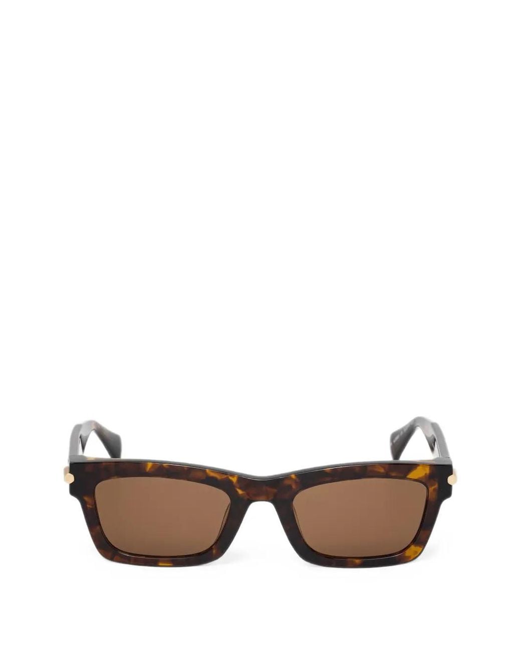 AllSaints Brown Tortoiseshell-Effect Rectangle-Frame Sunglasses