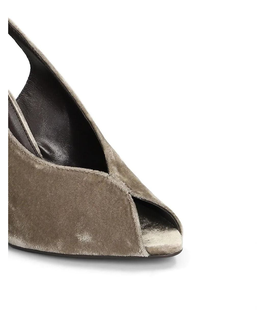 Lola Cruz Metallic Garbiette 95 Velvet Peep-Toe Pumps