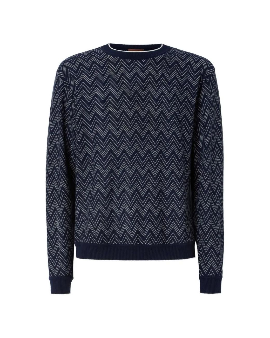 Missoni Blue Pull En Cachemire À Motif Zig-Zag for men