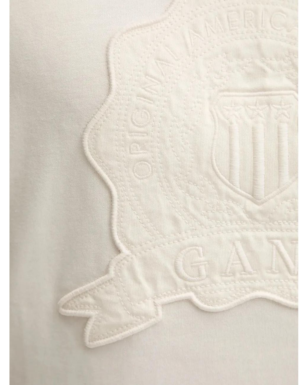 Gant White T-Shirt À Patch Brodé for men