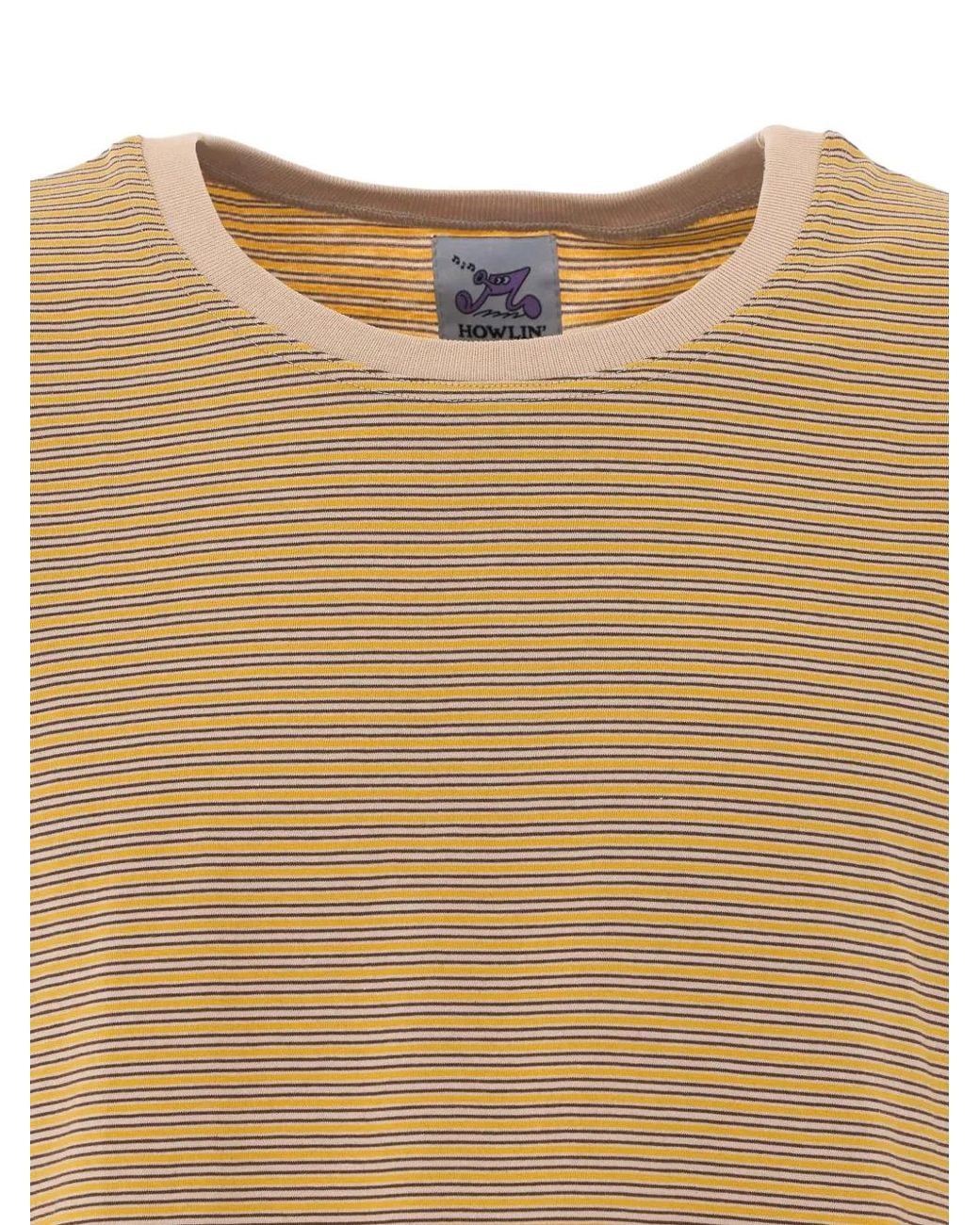 Howlin' By Morrison Natural Striped Cotton T-Shirt for men