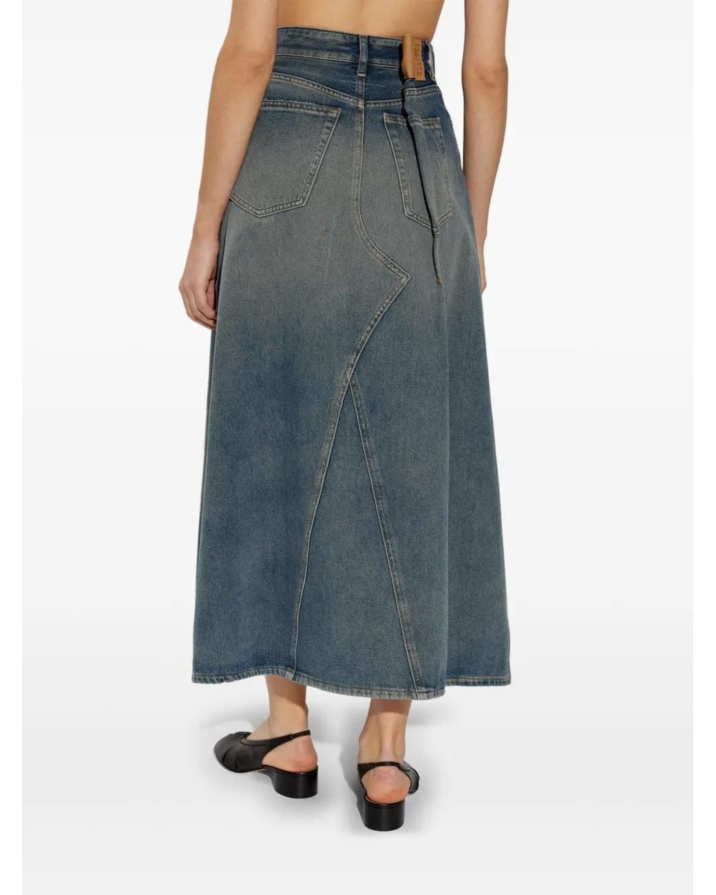 MM6 by Maison Margiela Blue Denim Midi Skirt