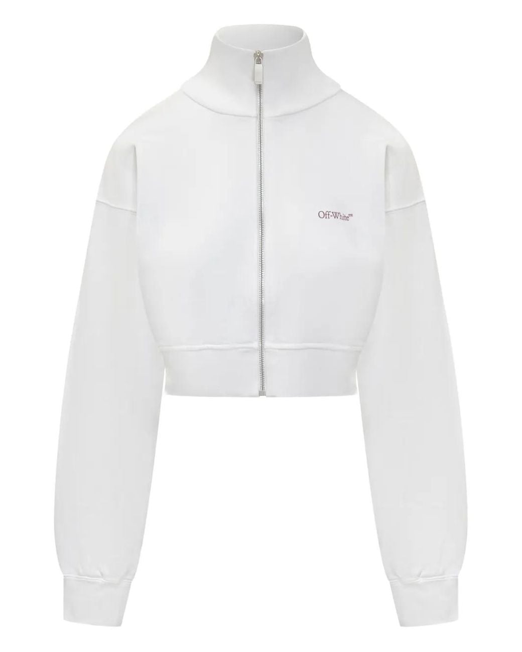 Off-White c/o Virgil Abloh White Crop Sweatshirt With Logo And Arrow Print