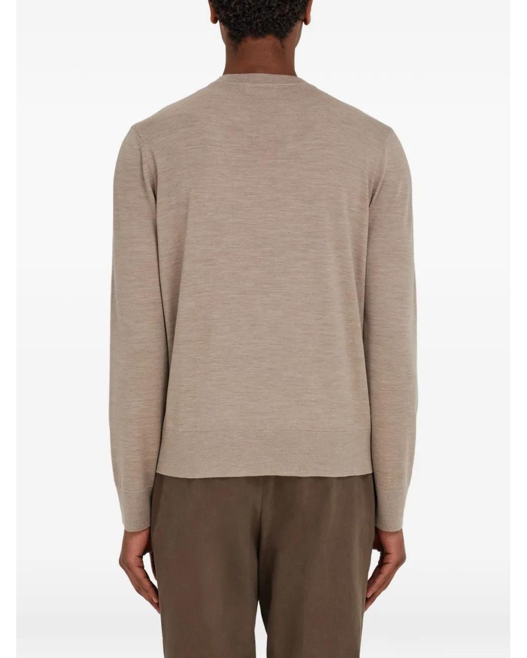 Ferragamo Gray Knitted V-Neck Sweater for men
