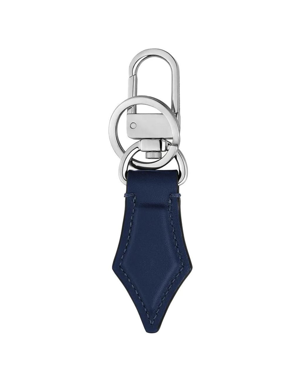 Montblanc Blue Nib Logo-Plaque Keyring for men