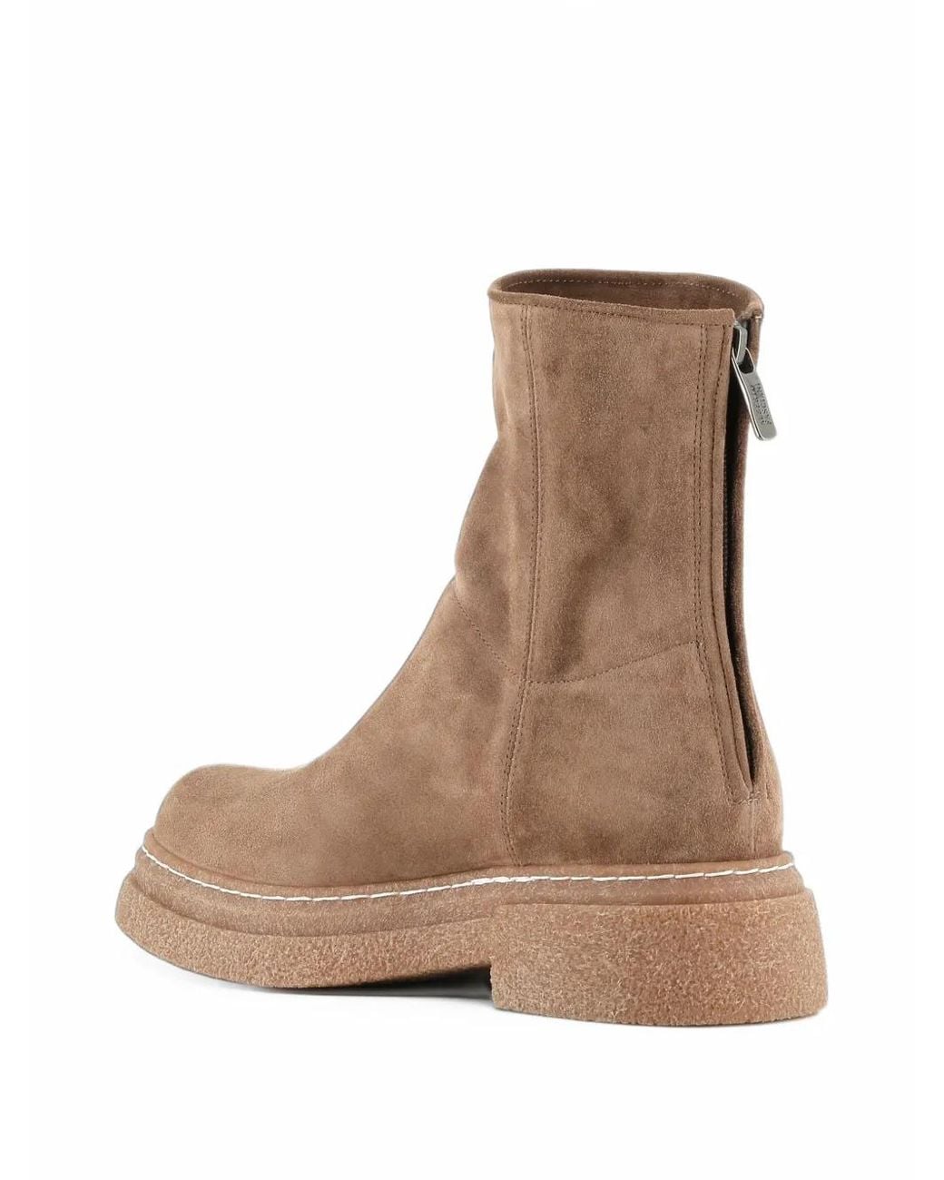 Alberto Fasciani Brown Gill Suede Rear-Zip Ankle Boots