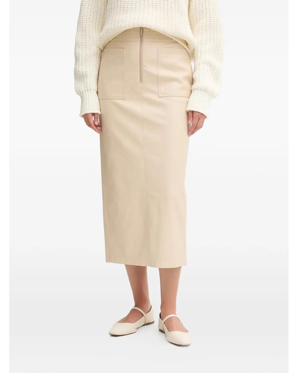 MARC AUREL Natural Zip Pocket Skirt