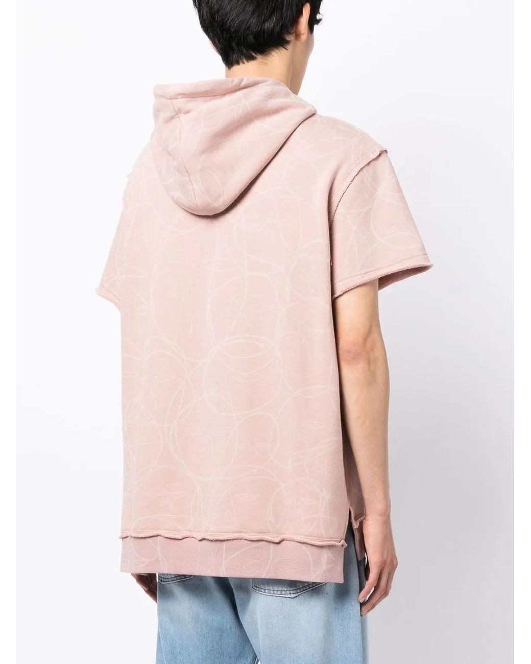 Haculla Pink Laser Short-Sleeve Hoodie for men