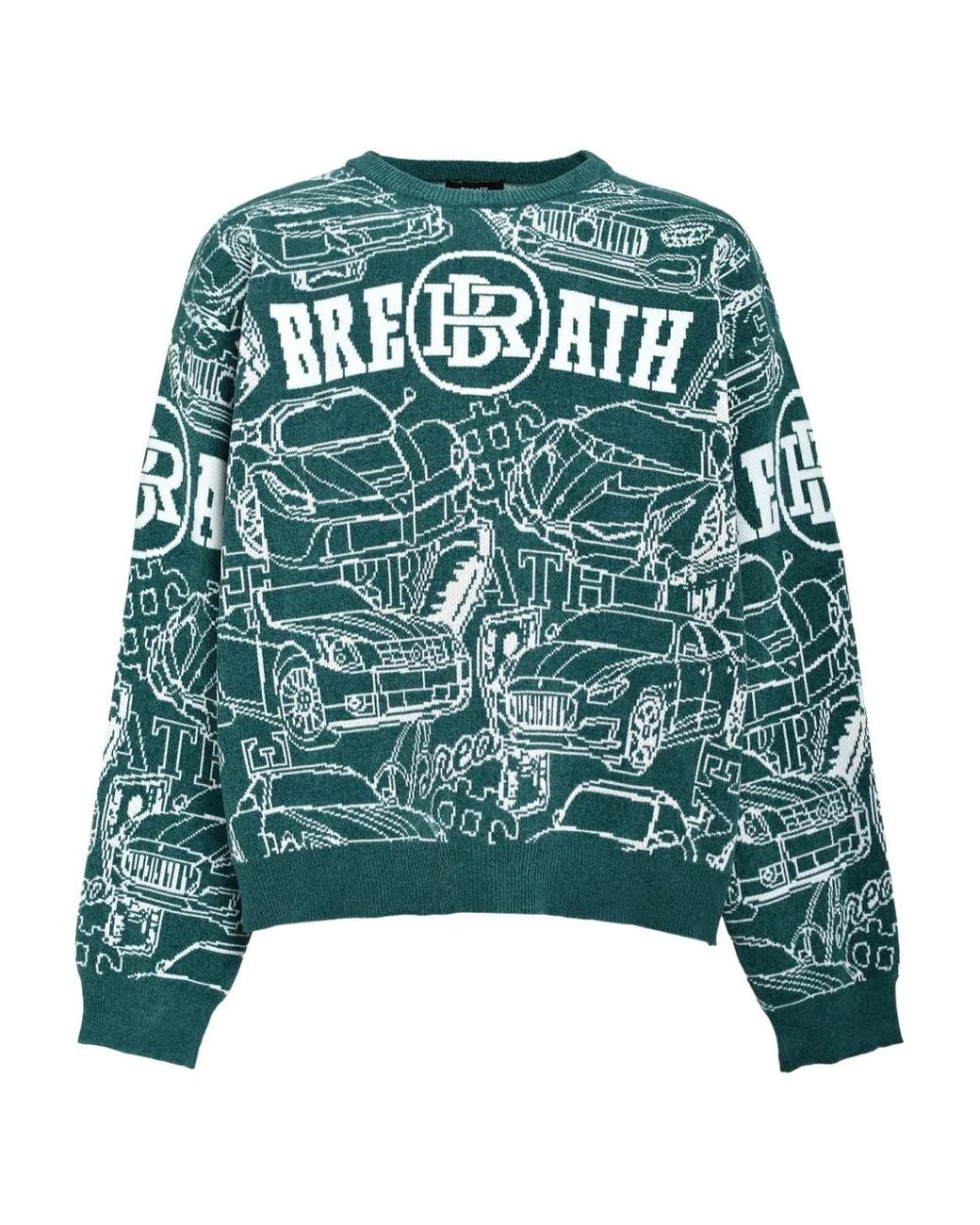 BREATH Green Logo-Embellishment Sweater for men