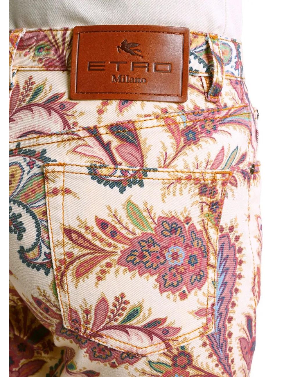 Etro Multicolor Paisley-Print Straight-Leg Jeans