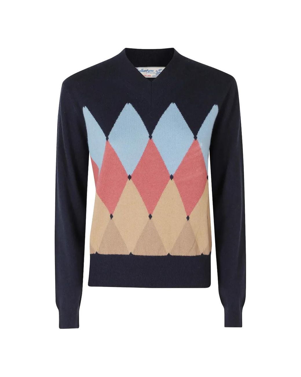 Ballantyne Blue V-Neck Sweater