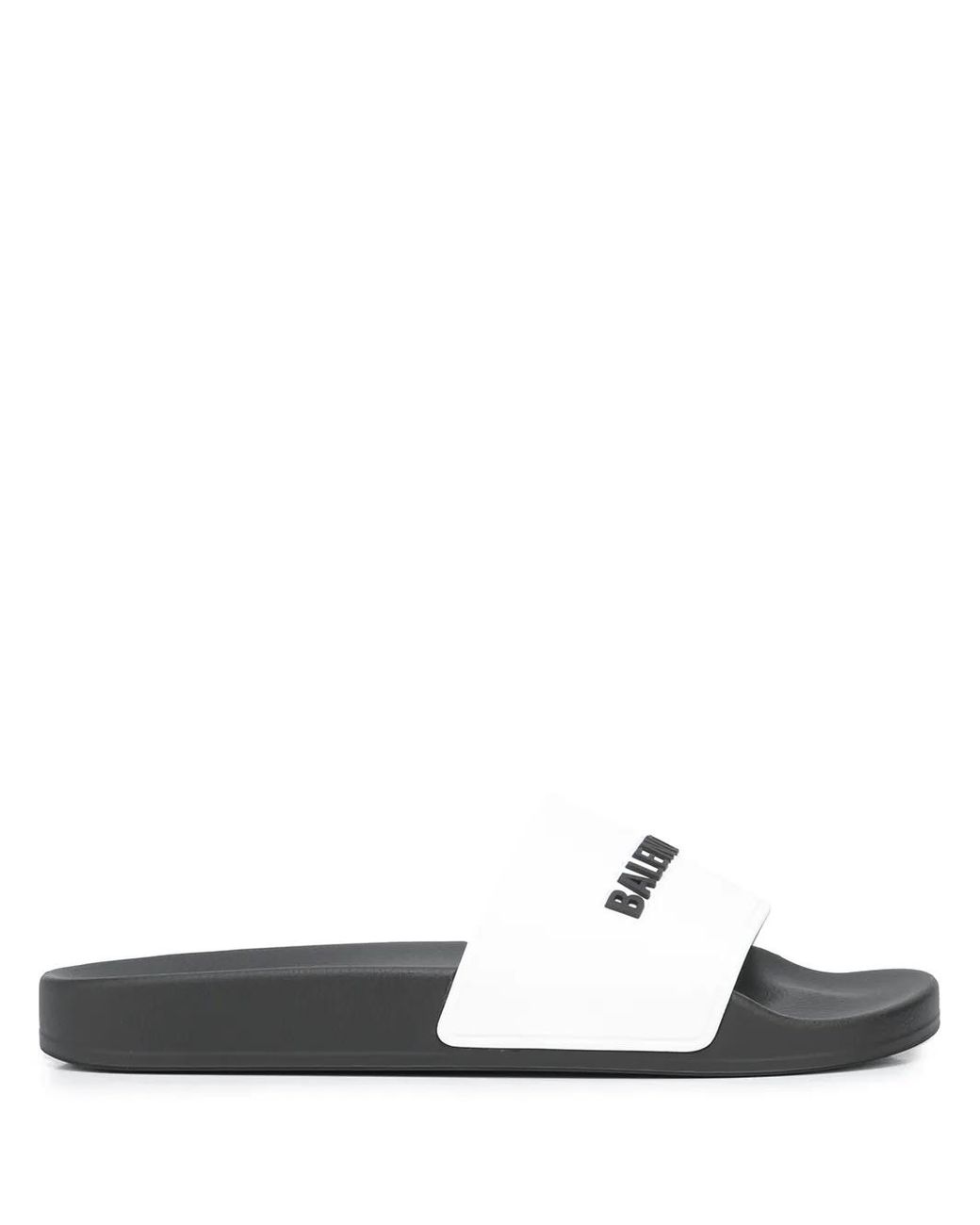 Balenciaga White Logo-Print Slides