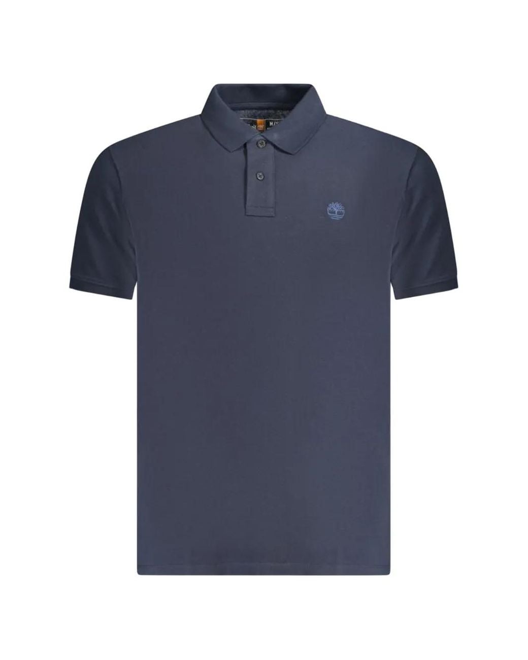 Timberland Blue Embroidered-Logo Polo Shirt for men