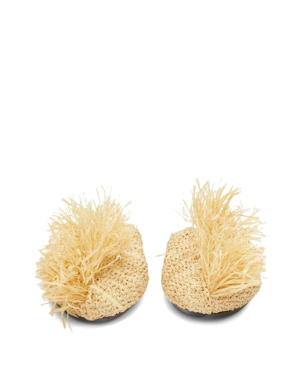 Jil Sander Metallic Straw-Embellished Slippers