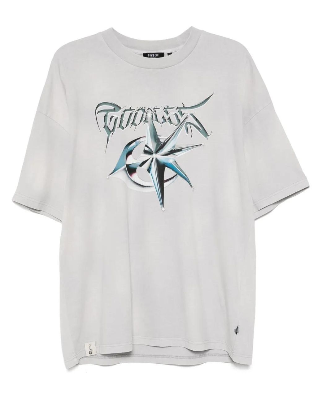 FIVE CM Gray Graphic-Print T-Shirt for men