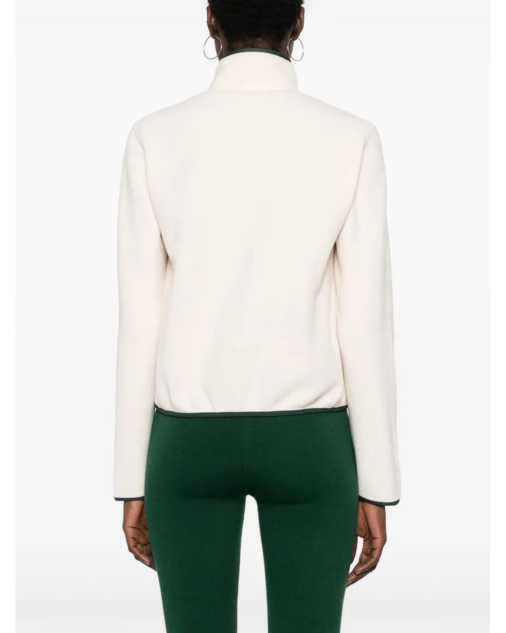 Sporty & Rich Natural Logo-Patch Fleece Top