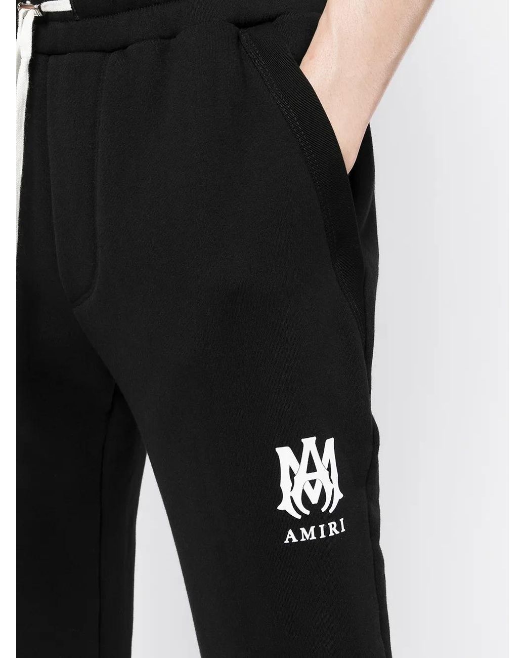 Amiri Black Logo-Print Cotton Track Pants for men