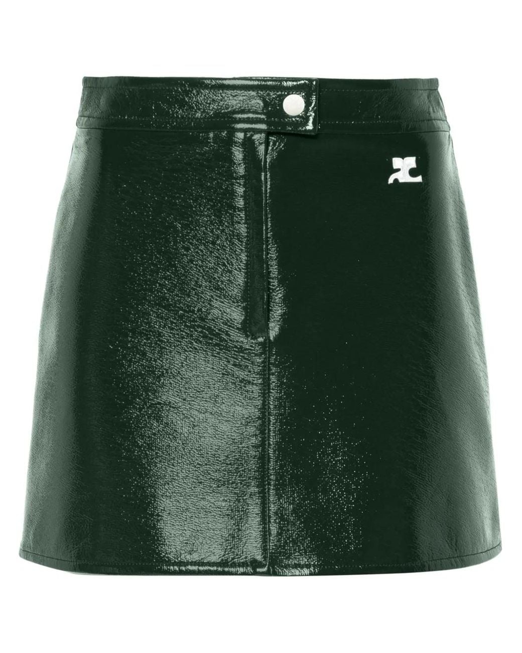 Courreges Green Reedition Vinyl Mini Skirt