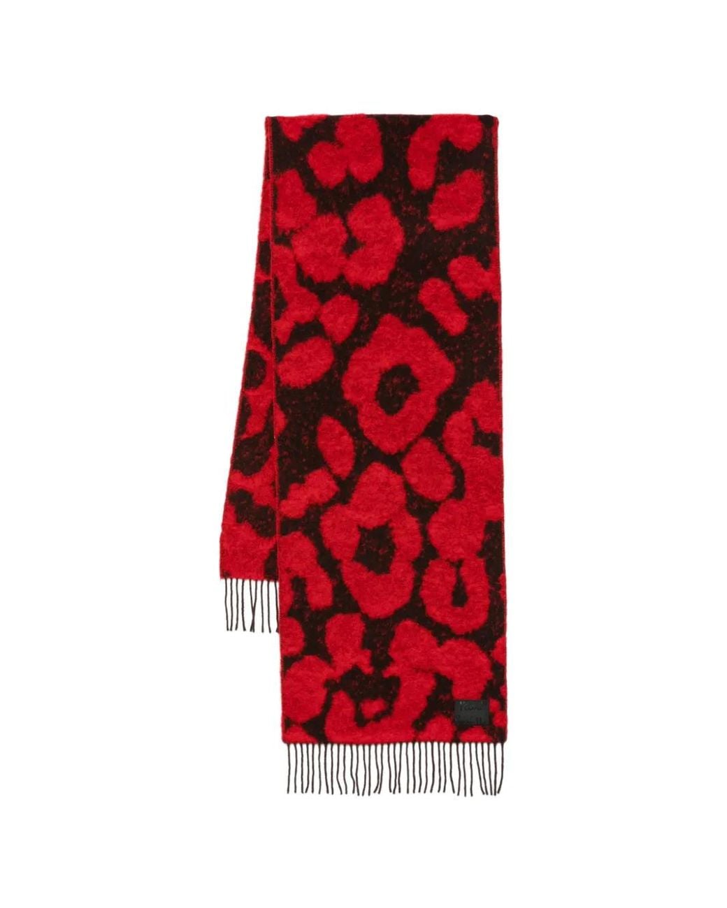 Paul Smith Red Fringed Scarf