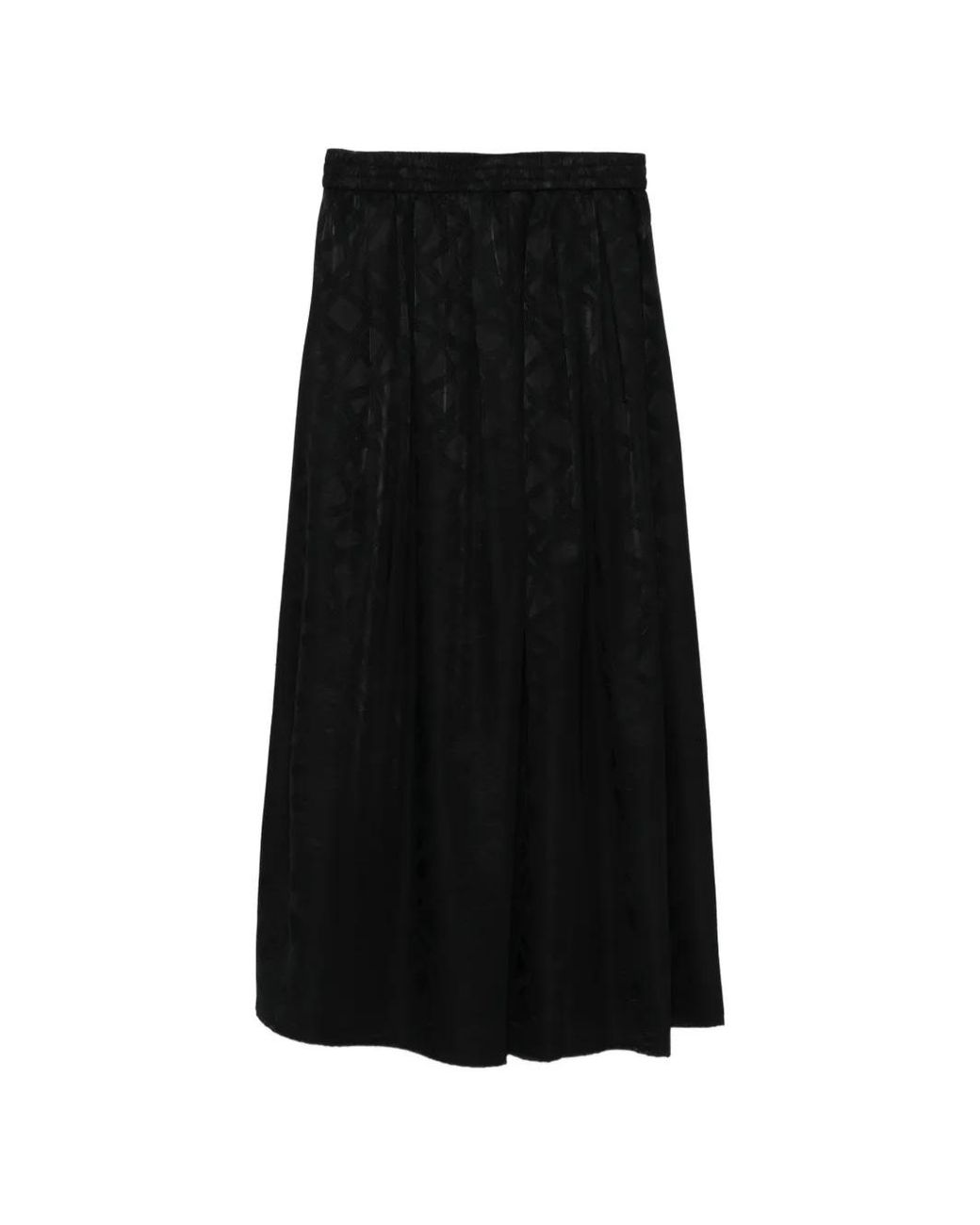 ELEH Black Elasticated Patterned Skirt