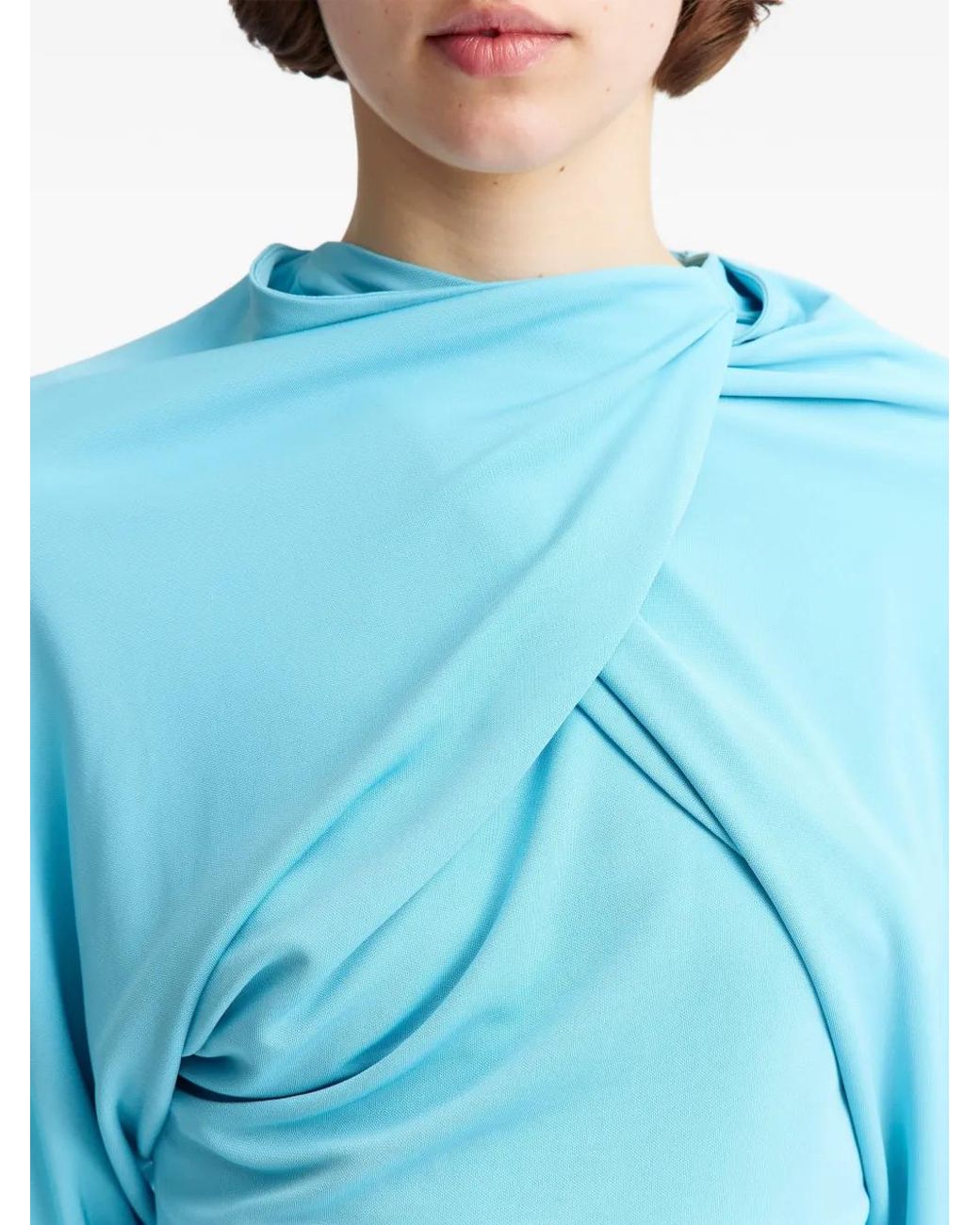 16Arlington Blue Alcide Draped Twist Top