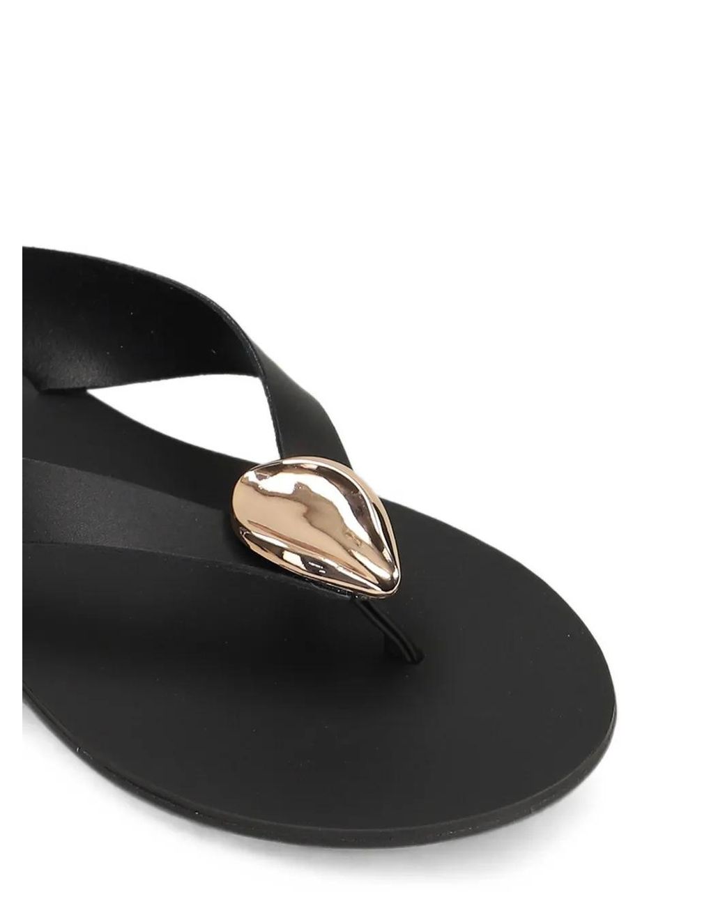 NICOLAS LAINAS Black Embellished Leather Sandals