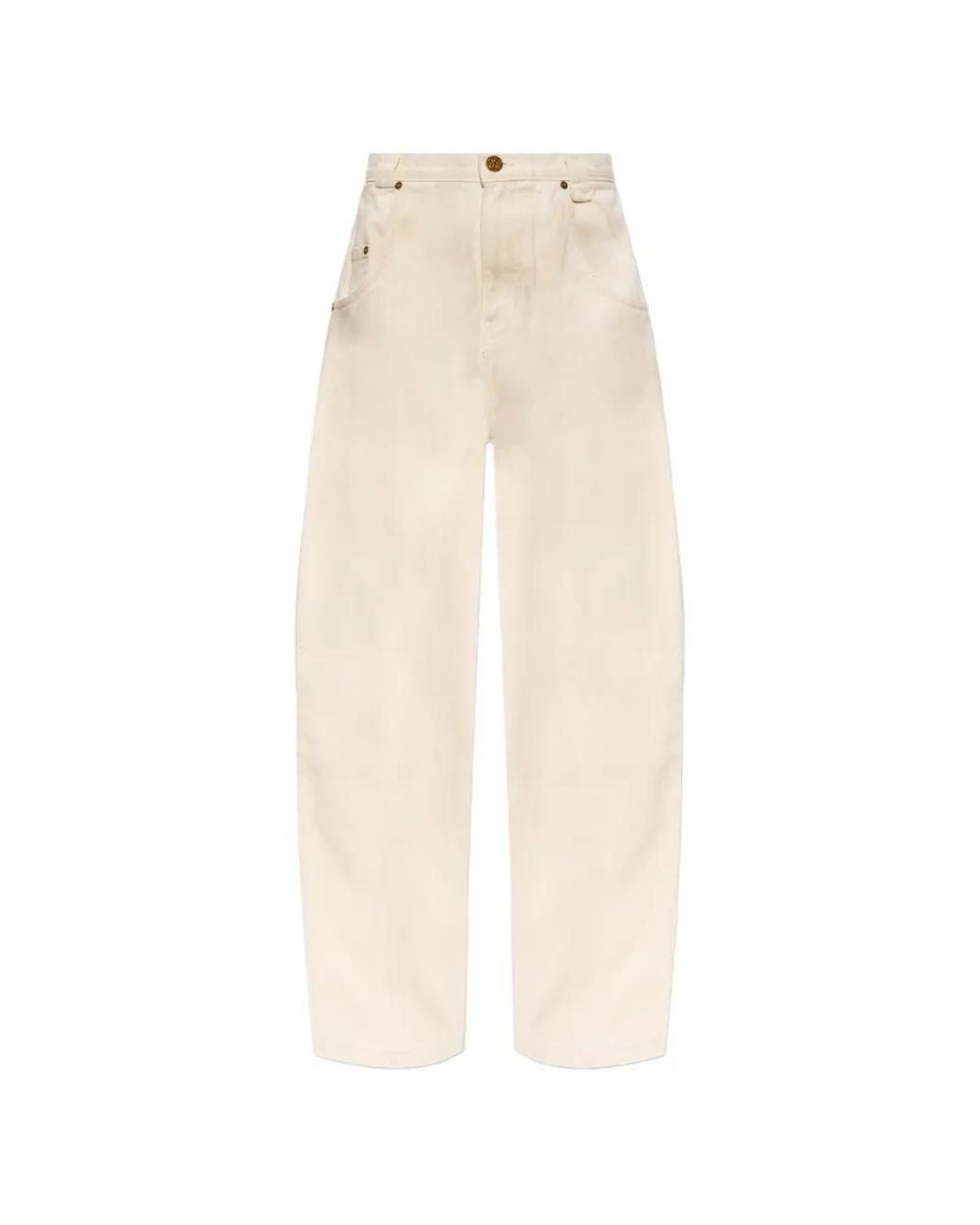 Willy Chavarria White Logo Patch Denim Trousers