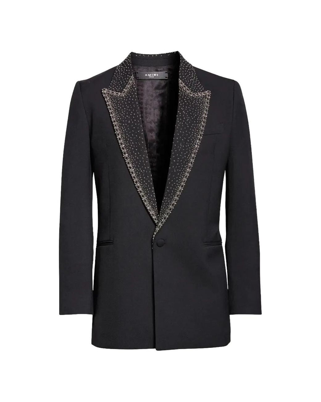 Amiri Black Embellished Tuxedo Blazer for men