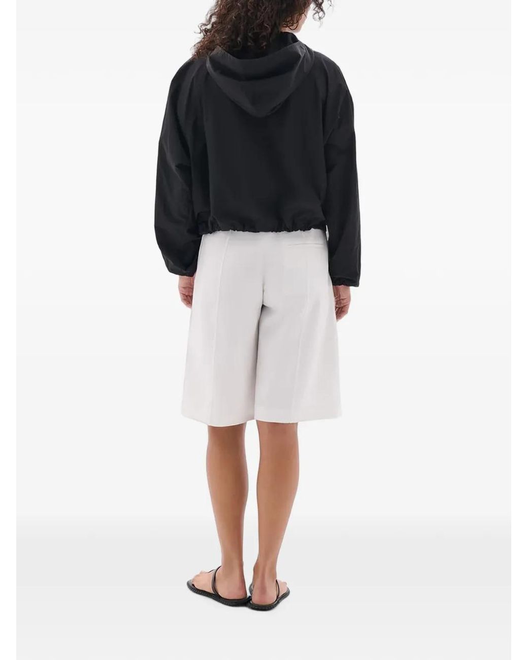 Another Tomorrow Black Hooded Blouson Jacket