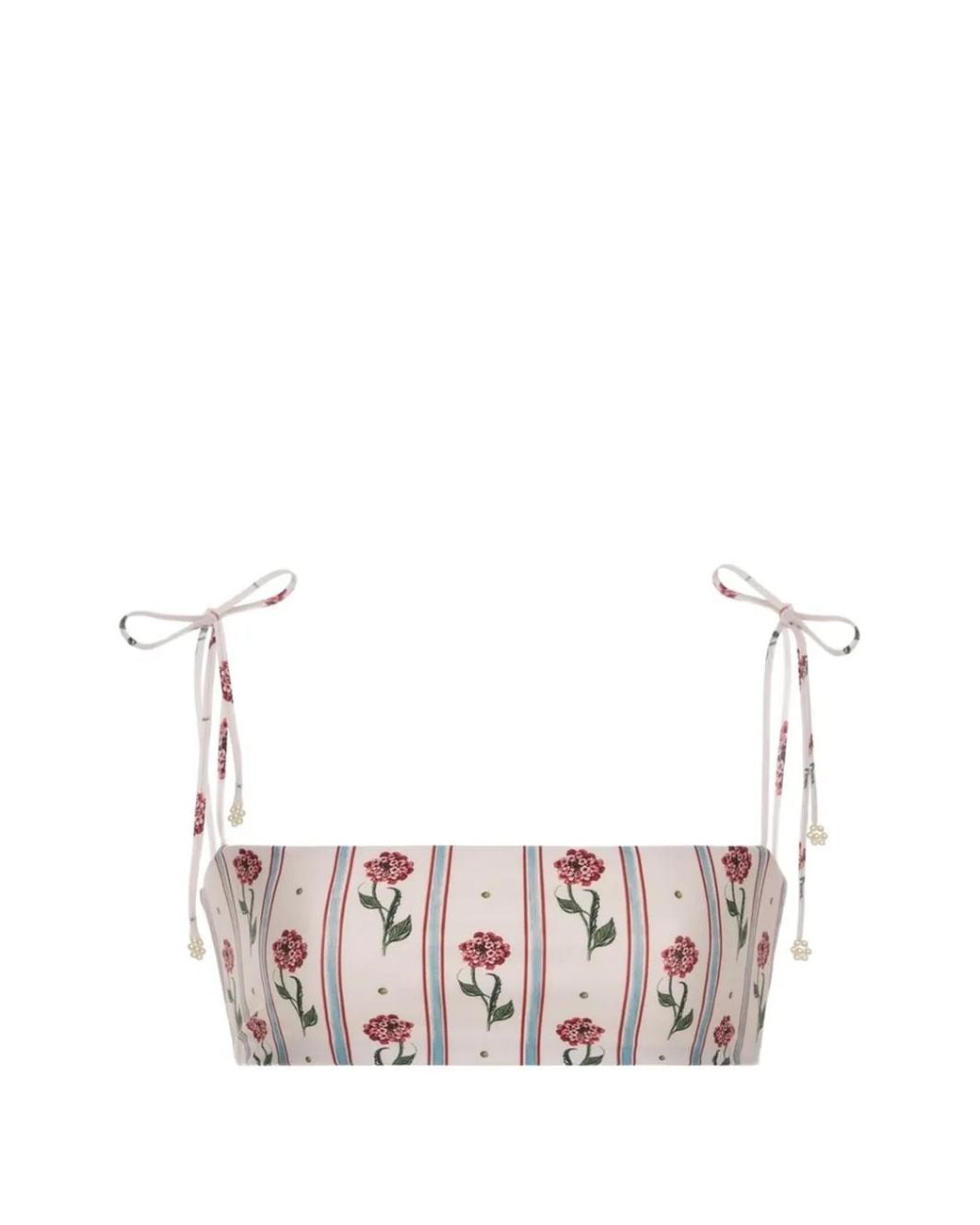 Agua Bendita White Primavera Quebrada Bikini Top