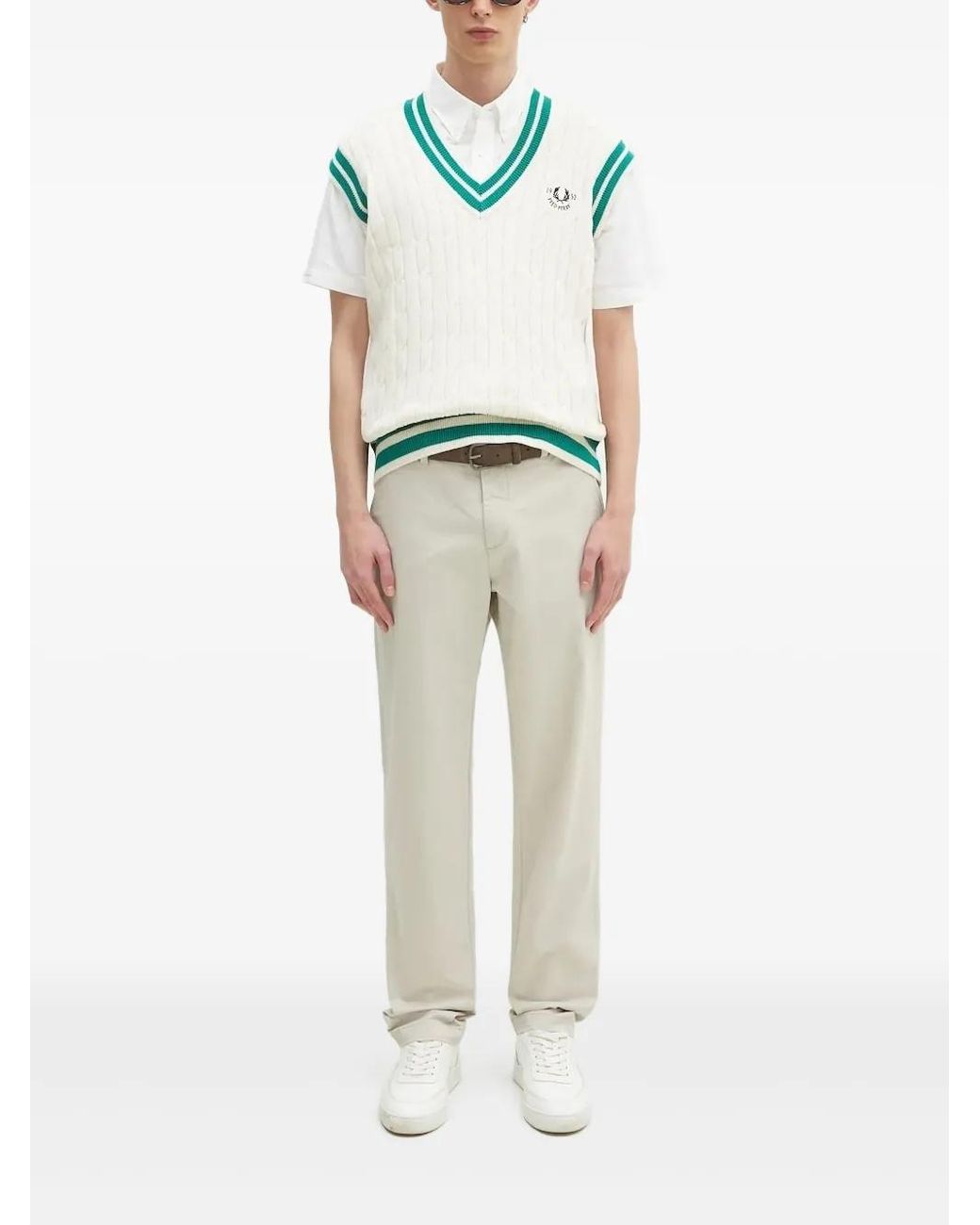 Gilet da Uomo di Fred Perry in Neutro Lyst