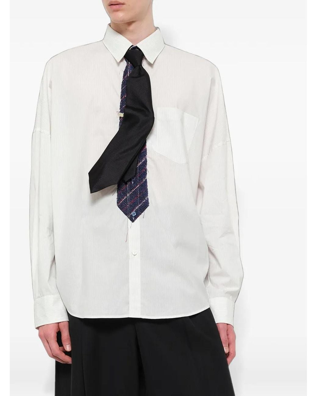 Doublet Black Logo-Patch Tie for men